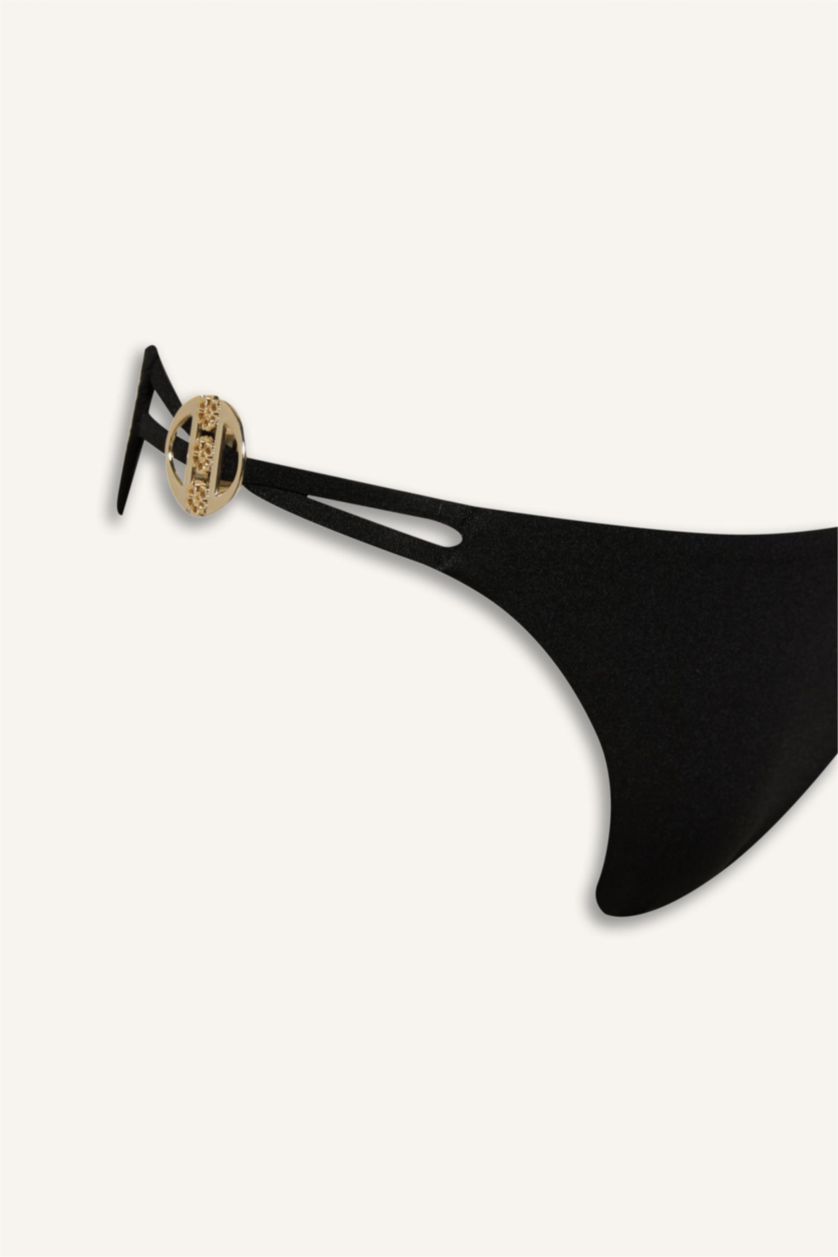 Woman Black Regular Fit Bikini Bottom