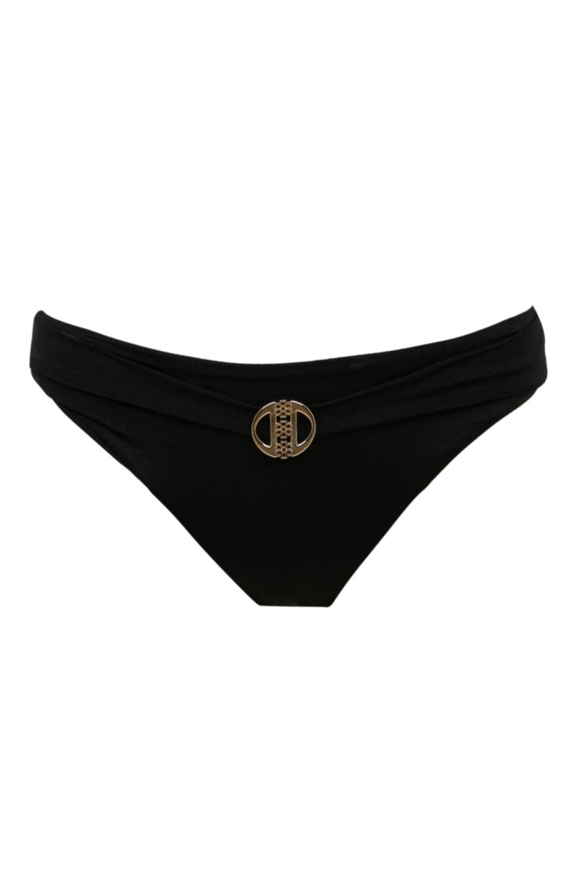 Woman Black Regular Fit Bikini Bottom