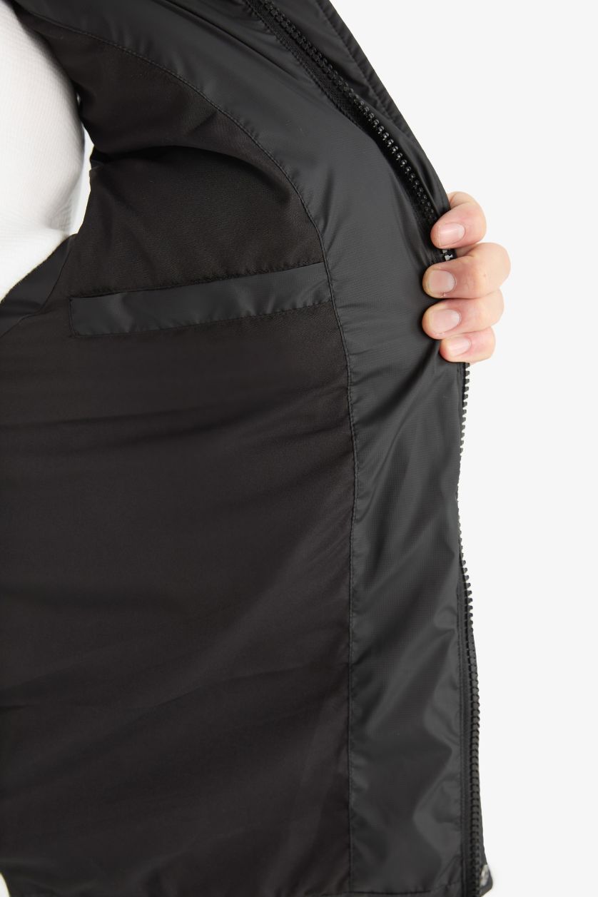 رجالي أسود فيست بامب وتر بروف قصة عادية بياقة عالية