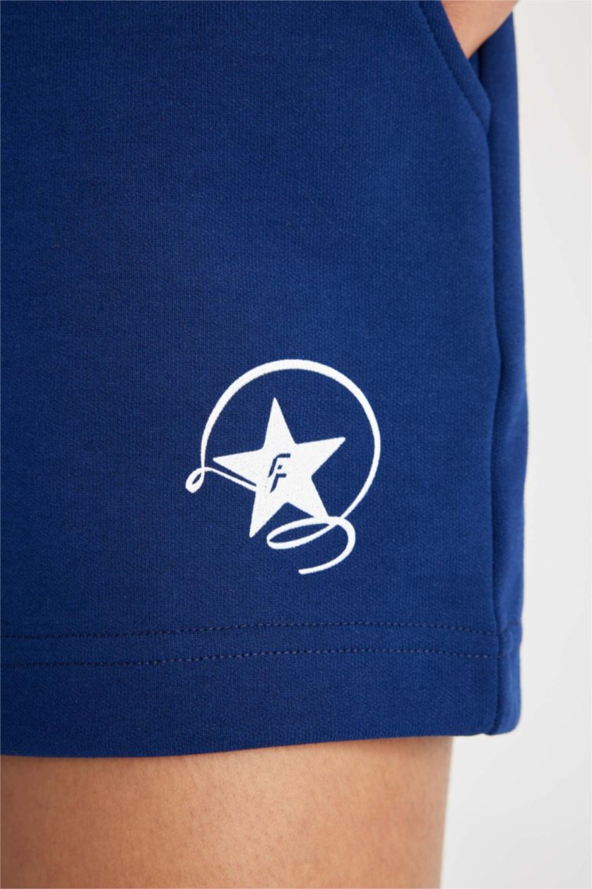 WOMAN NAVY Standard Fit Short Leg Heavy Fabric Shorts