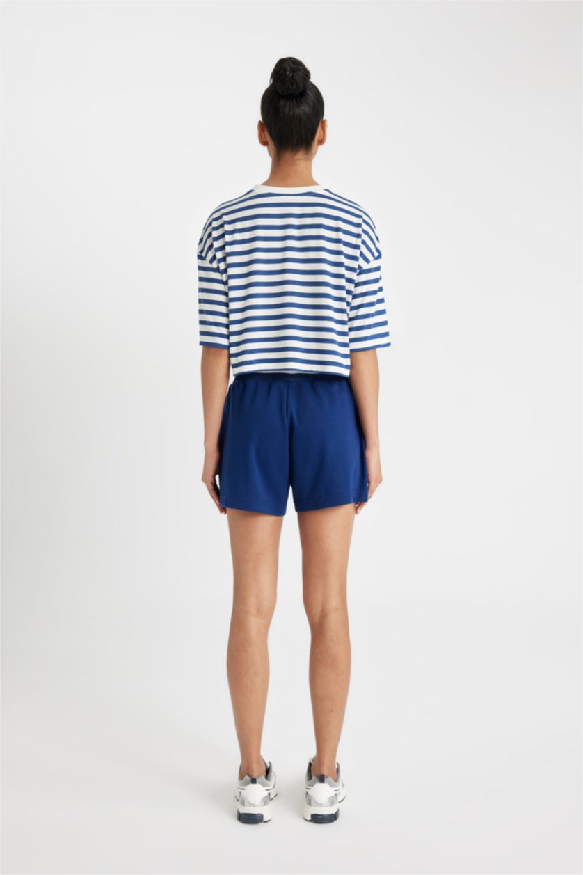 WOMAN NAVY Standard Fit Short Leg Heavy Fabric Shorts