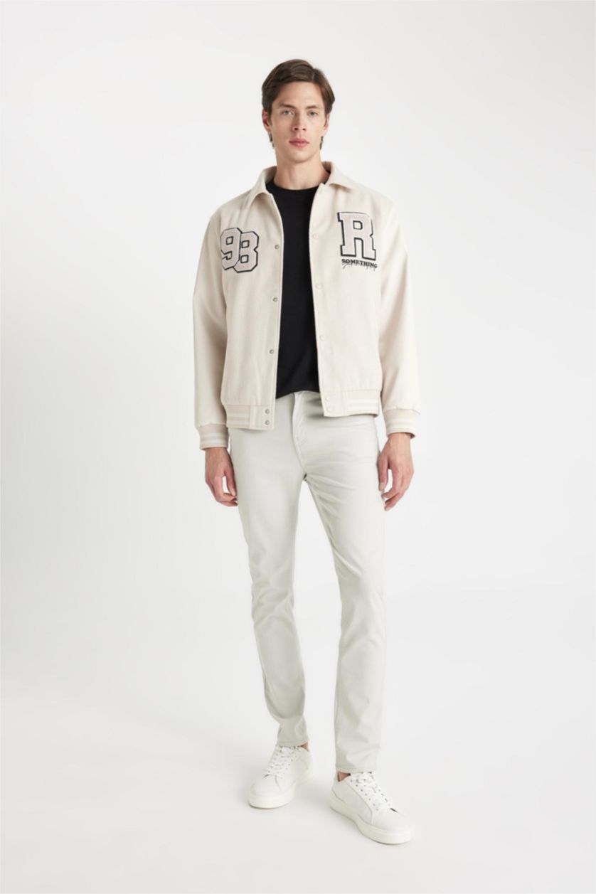 رجال بيج جاكيت جلد صناعي قصة عادية بياخة قميص