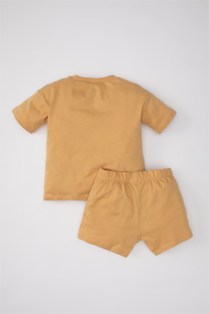Baby Boy Yellow Baby Boy Printed Short Sleeve T-Shirt Shorts 2 Piece Set