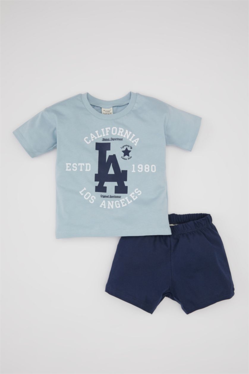 BABY BOY Blue Baby Boy Printed Short Sleeve T-Shirt Shorts 2 Piece Set
