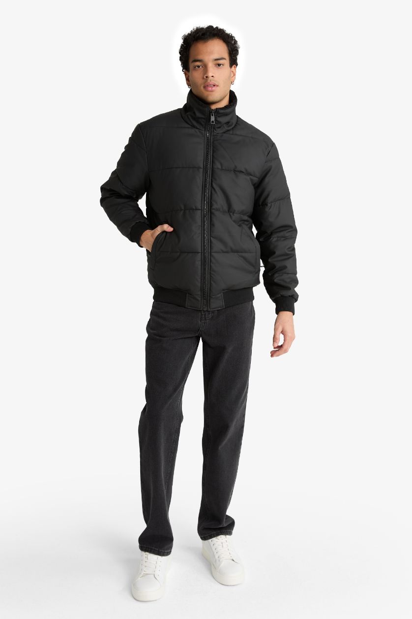 MAN Black Waterproof Regular Fit Shirt Collar Lined Faux Leather Jacket