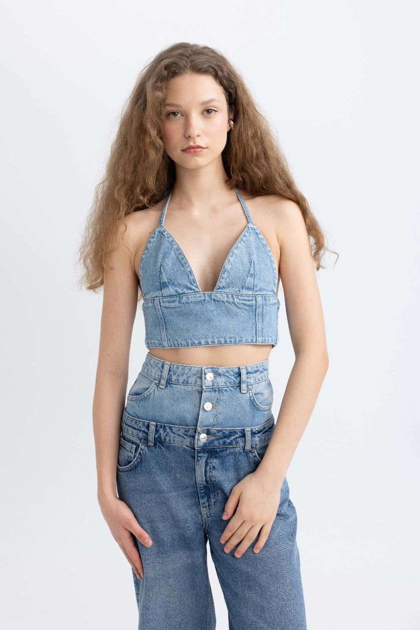 Әйелдерге Көк Блуза