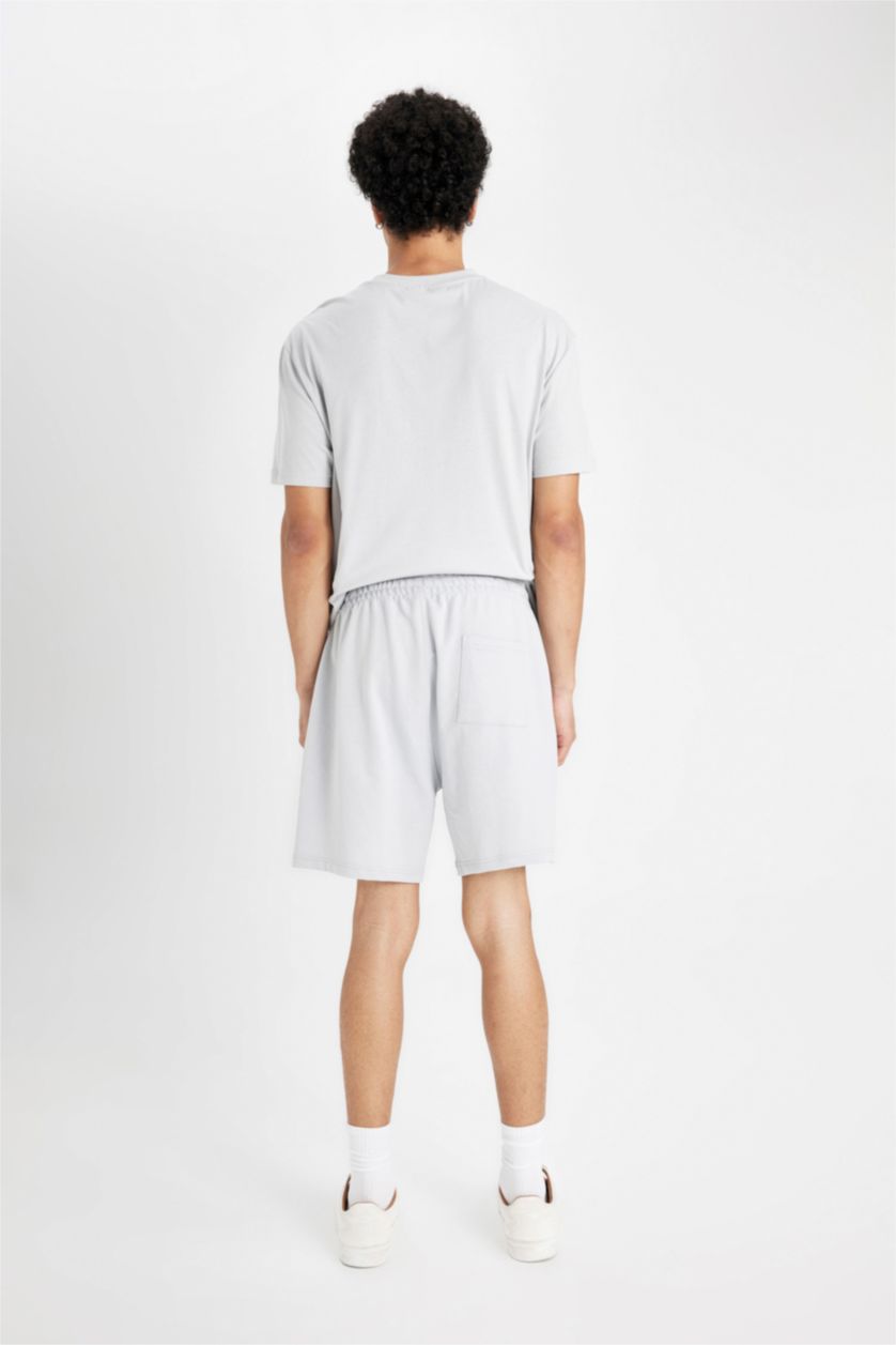 Man Light Grey Batman Regular Fit Straight Leg Shorts