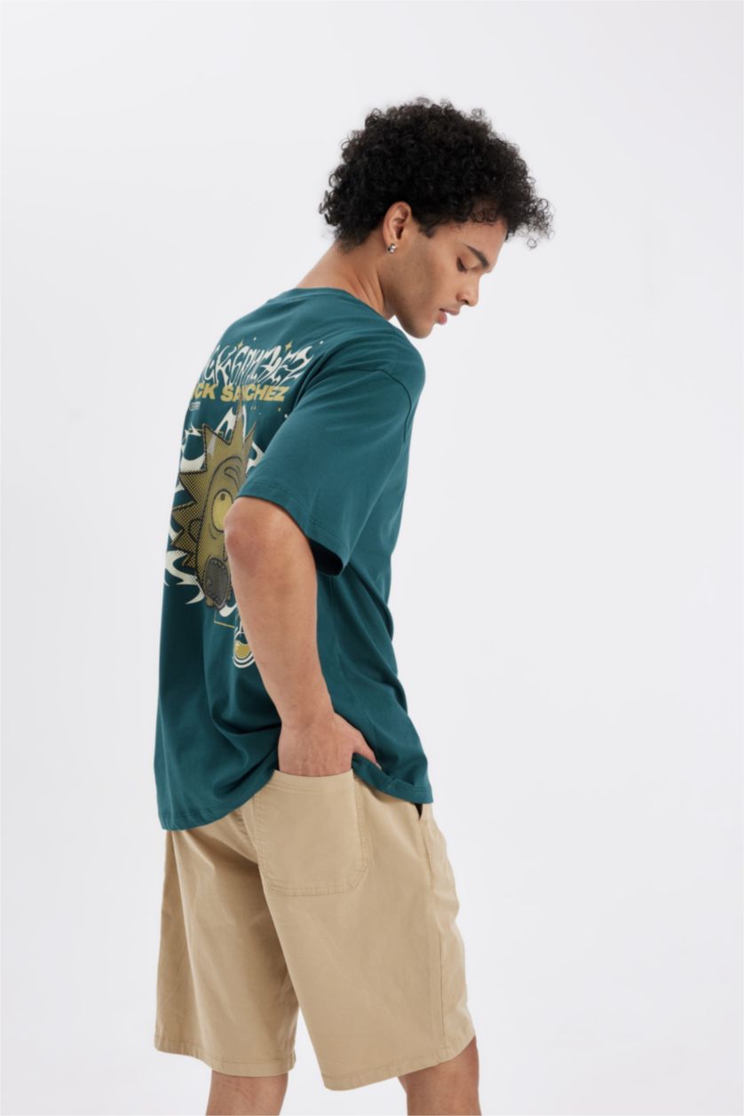 Erkek Koyu Yeşil Boxy Fıt Kısa Kollu Tişört