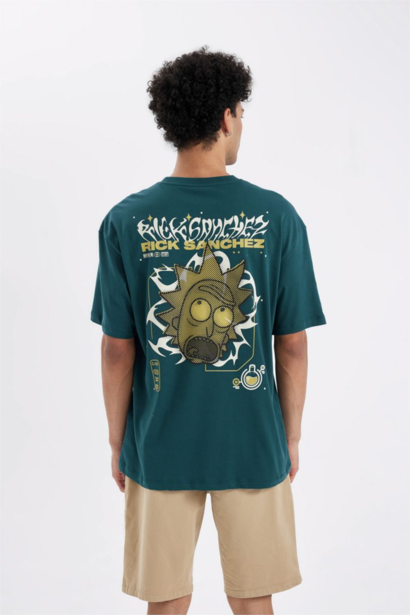 Erkek Koyu Yeşil Boxy Fıt Kısa Kollu Tişört