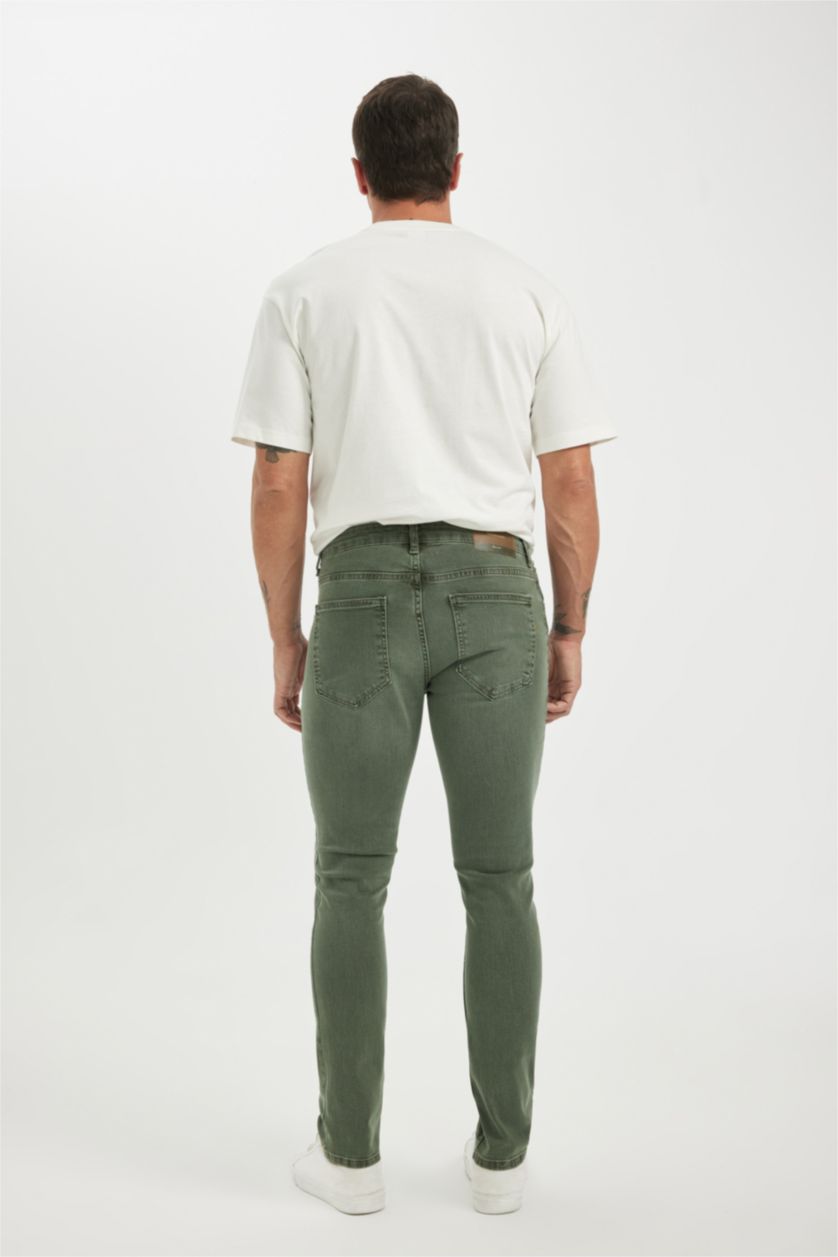 رجالي أخضر بنطلون جينز بيدرو سليم فيت برجل ضيق وخصر عادي