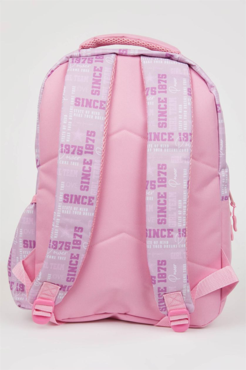 Kız Çocuk - Genç Kız Pembe Kız Çocuk Baskılı Okul Sırt Çantası