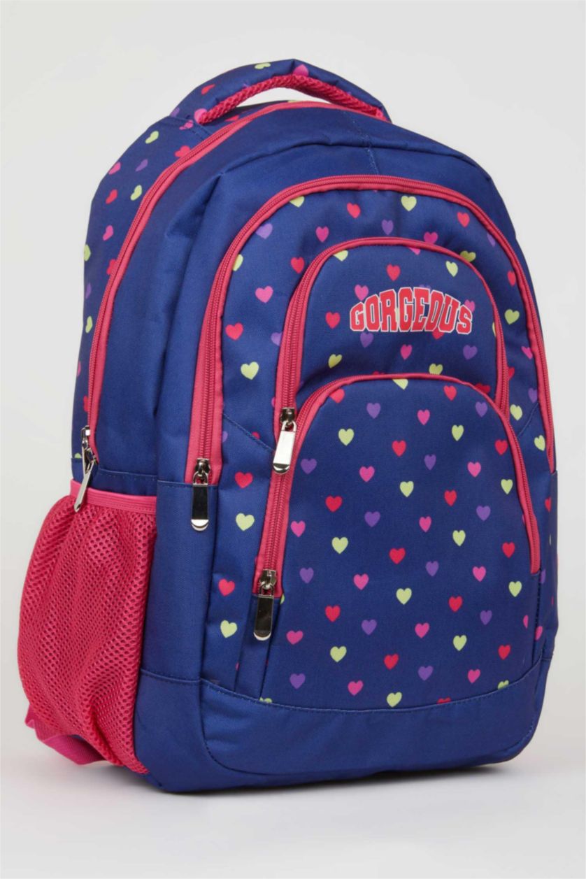 Kız Çocuk - Genç Kız Karma Baskılı Okul Sırt Çantası Kız Çocuk
