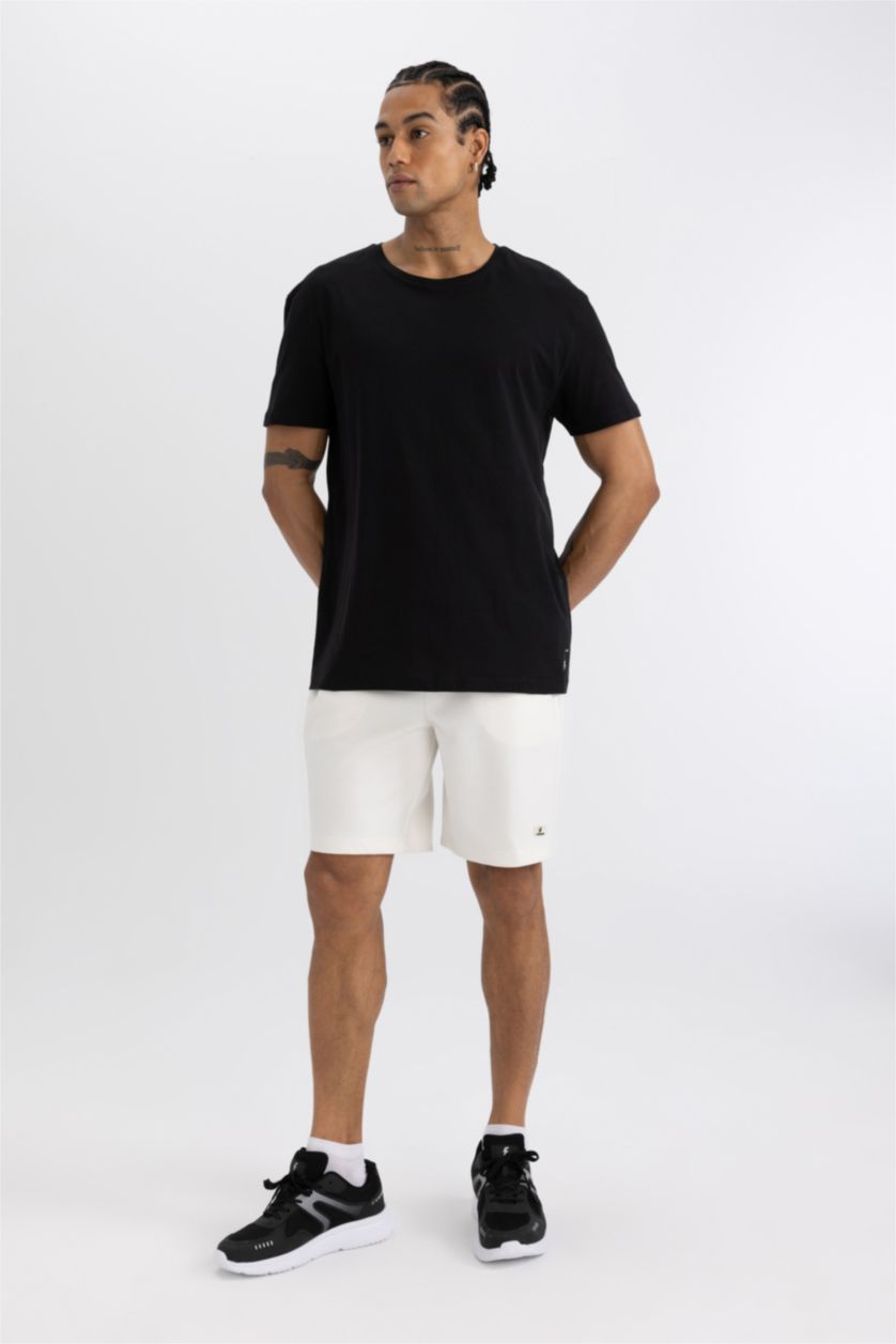 MAN Ecru DeFactoFit Short Leg Scuba Diving Fabric Shorts