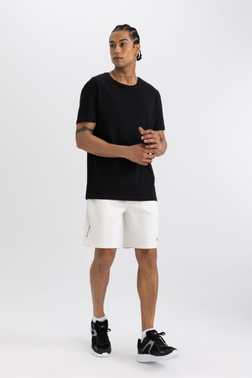 MAN Ecru DeFactoFit Short Leg Scuba Diving Fabric Shorts