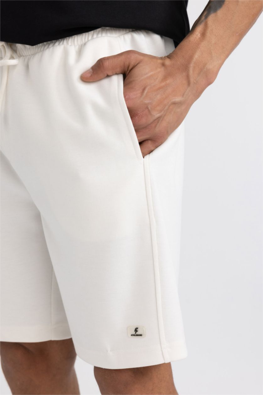 MAN Ecru DeFactoFit Short Leg Scuba Diving Fabric Shorts