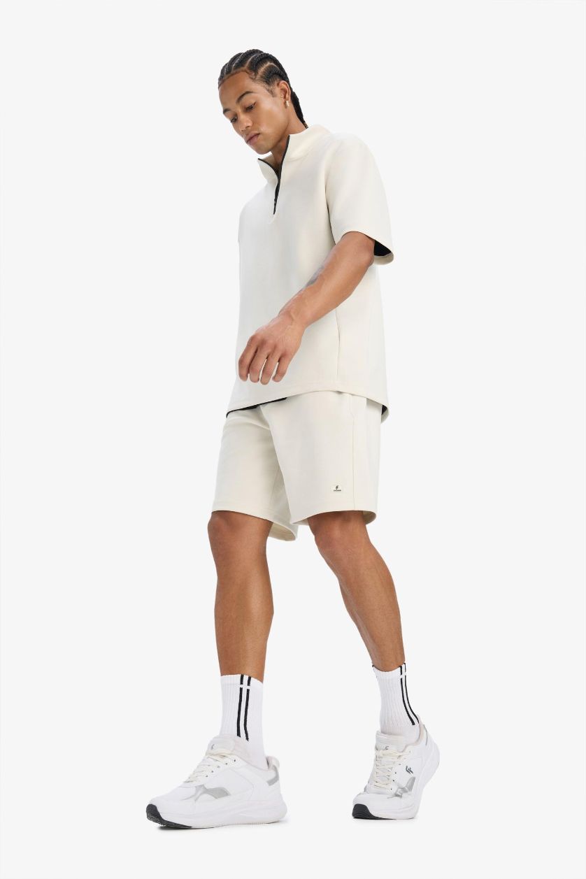 رجال اللون الحجري شورت قصير قماش سكوبا من DeFactoFit