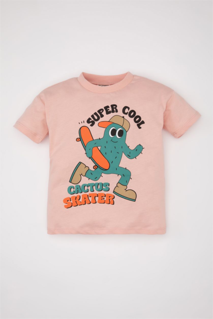 BÉBÉ GARÇON Rose Foncé T-Shirt à Manches Courtes à motif Cactus pour BéBé Garçon