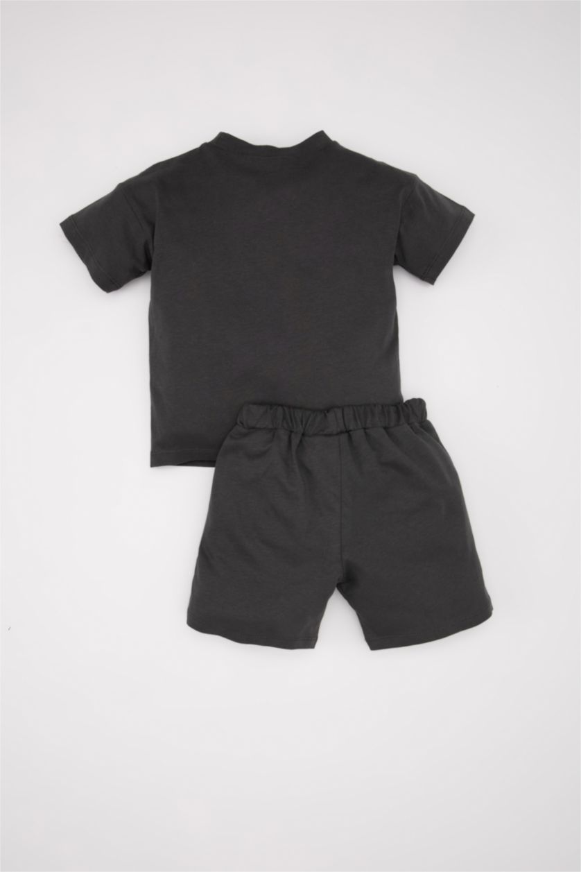 Erkek Bebek Antrasit Erkek Bebek 2'li Takım Looney Tunes Penye Kısa Kollu Tişört Şort