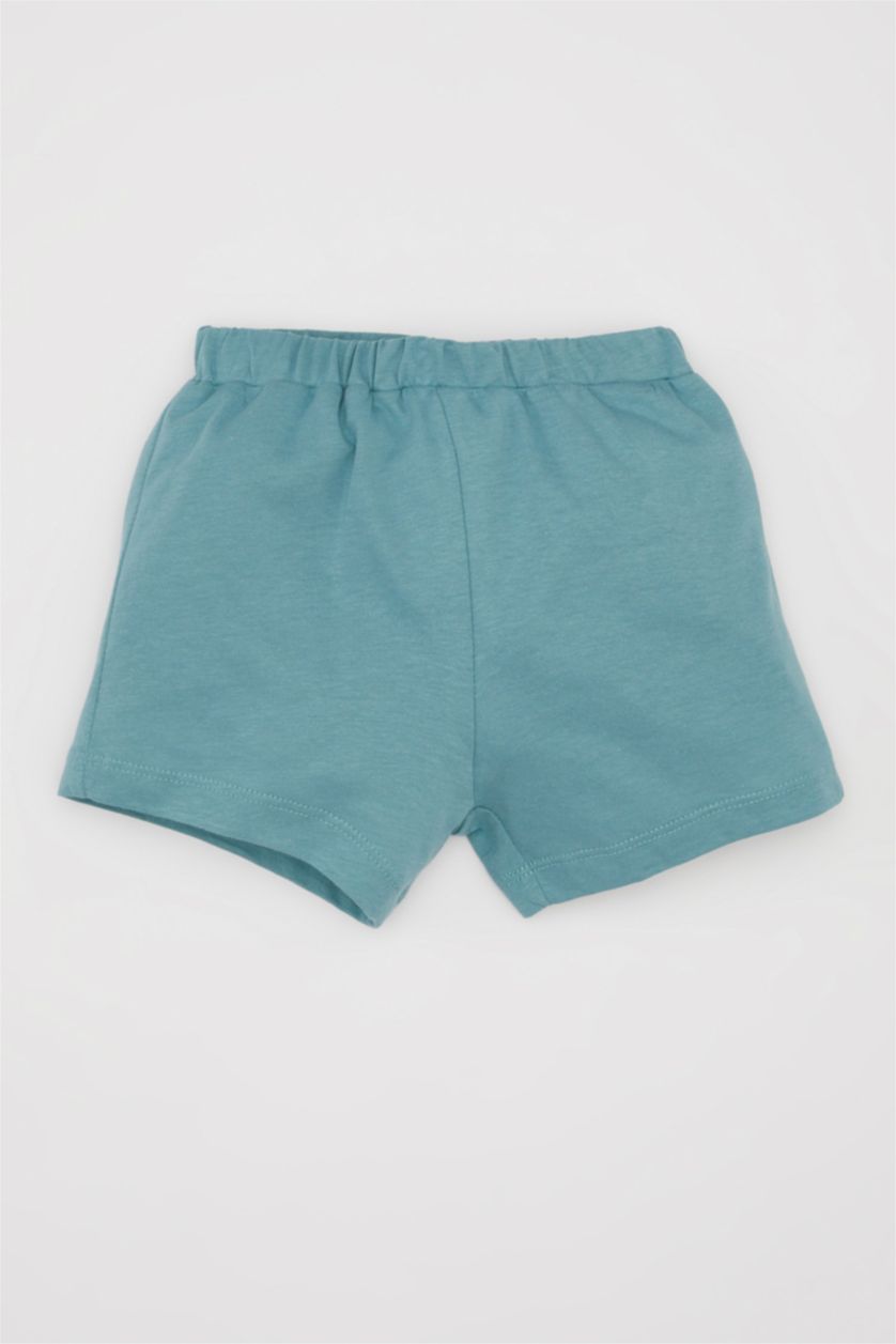 Erkek Bebek Açık Taş Erkek Bebek 2'li Takım Penye Baskılı Kısa Kollu Tişört Şort