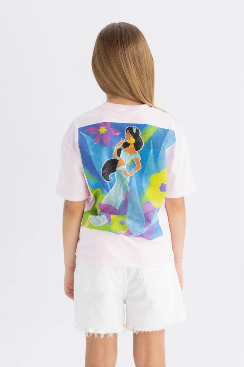 Girls & Teens Light Pink Girl Disney Princess Relax Fit Crew Neck T-Shirt