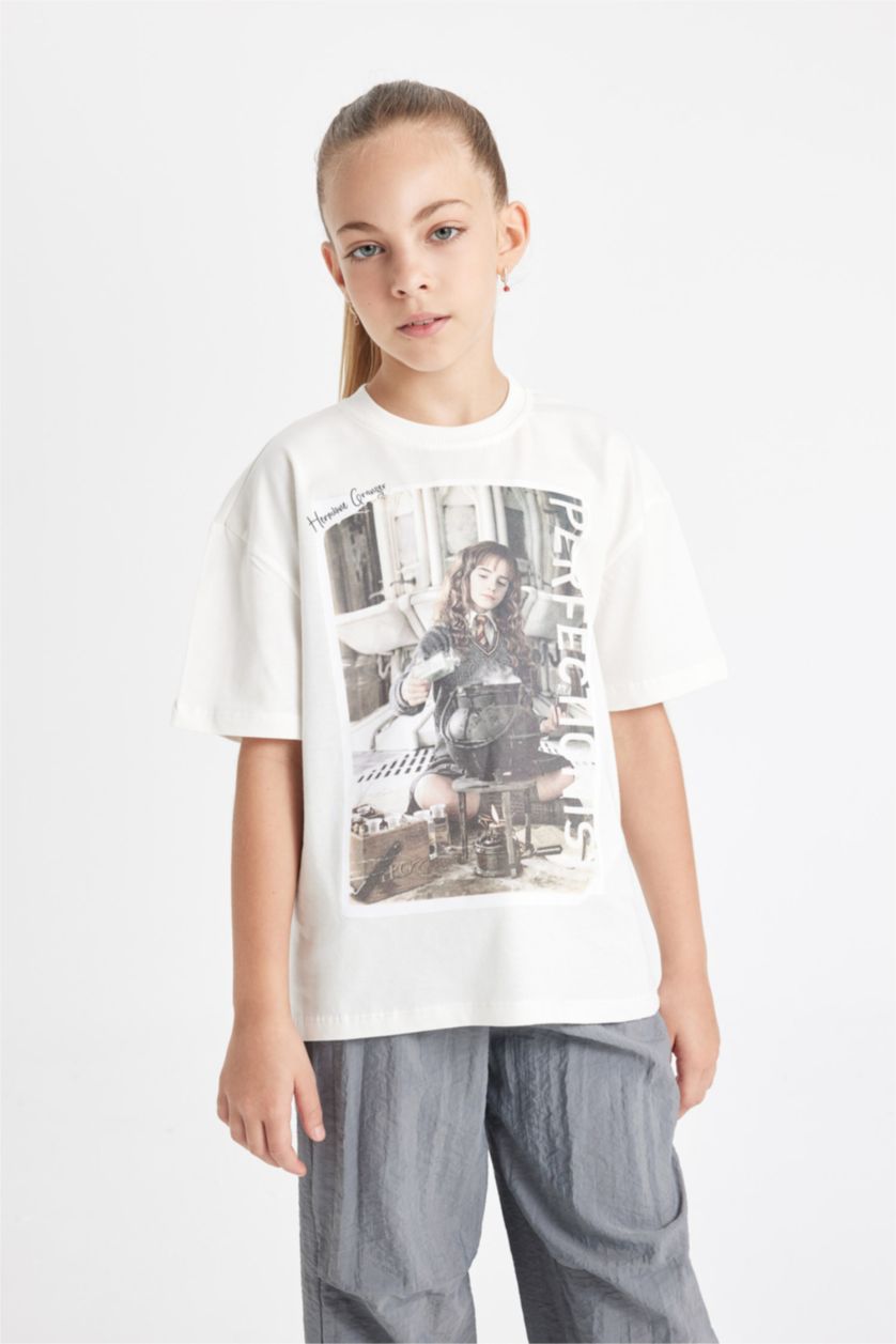 GIRLS & TEENS Ecru Girl Harry Potter Oversize Short Sleeve T-Shirt