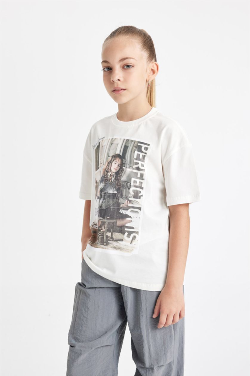 GIRLS & TEENS Ecru Girl Harry Potter Oversize Short Sleeve T-Shirt