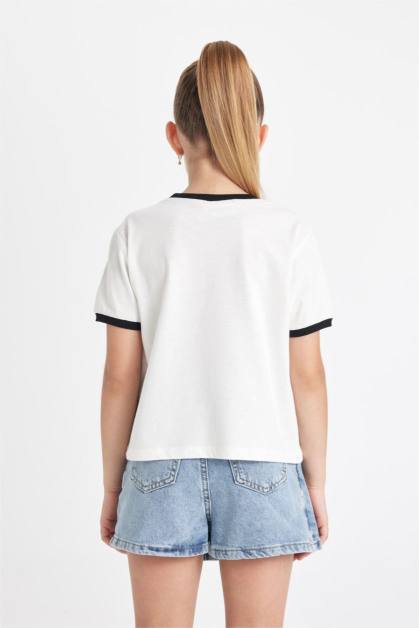 بناتي بيج فاتح تيشيرت بناتي نص كم برقبة مستديرة من هاري بوتر