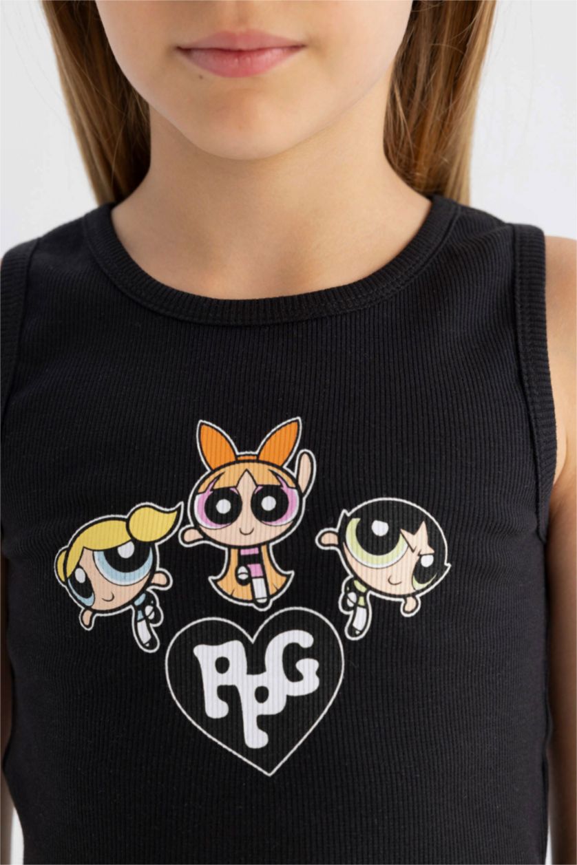 بنات أسود Girl PowerPuff Girls Sleeveless T-Shirt