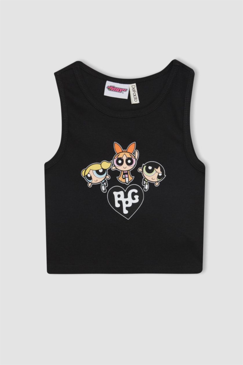 بنات أسود Girl PowerPuff Girls Sleeveless T-Shirt