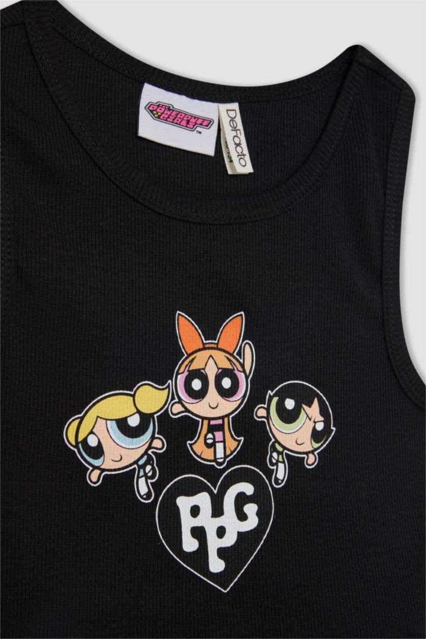 بنات أسود Girl PowerPuff Girls Sleeveless T-Shirt