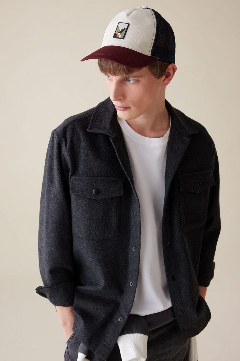 MAN Anthracite Relax Fit Long Sleeve Shirt Jacket