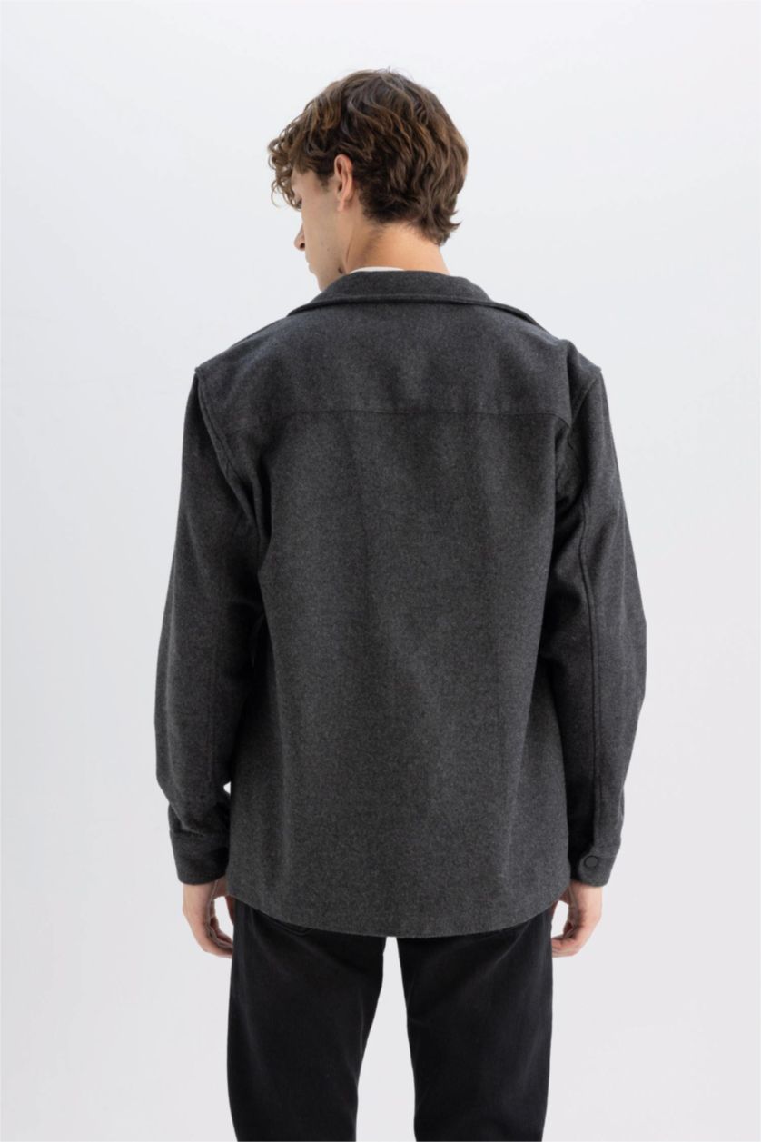 MAN Anthracite Relax Fit Long Sleeve Shirt Jacket
