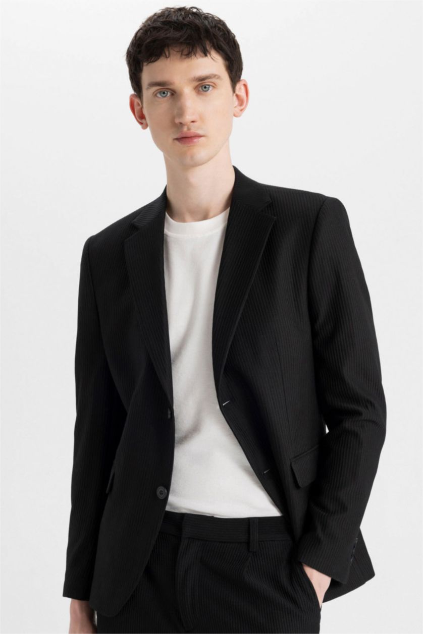 MAN Black Modern Fit Lined Blazer Jacket
