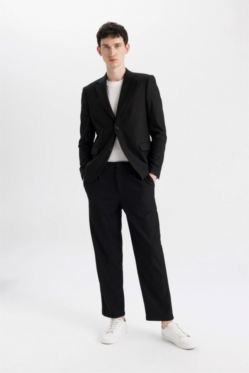 MAN Black Modern Fit Lined Blazer Jacket