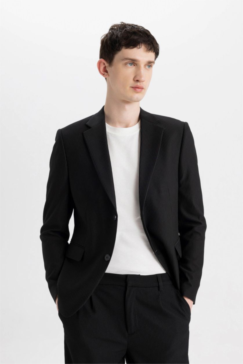 MAN Black Modern Fit Lined Blazer Jacket