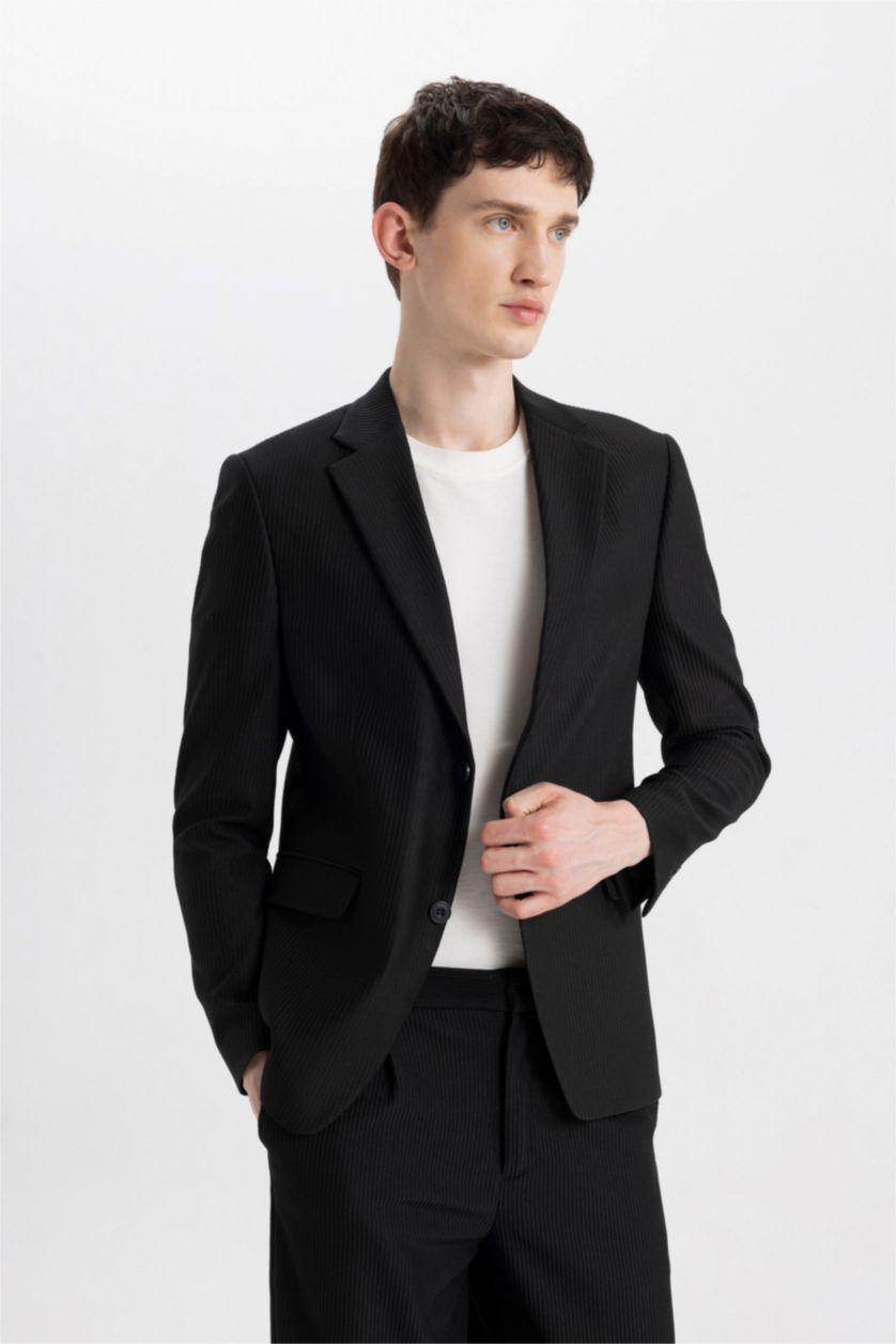 MAN Black Modern Fit Lined Blazer Jacket