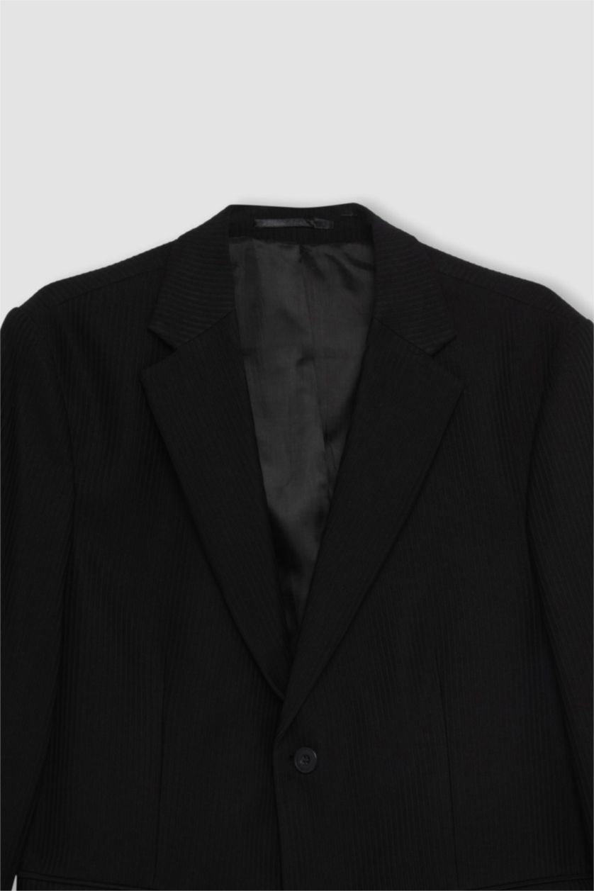 MAN Black Modern Fit Lined Blazer Jacket
