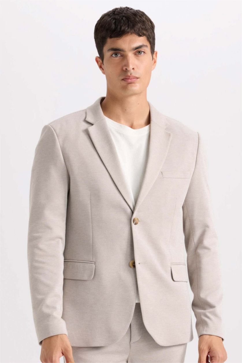 HOMME Beige Blazer Coupe Moderne