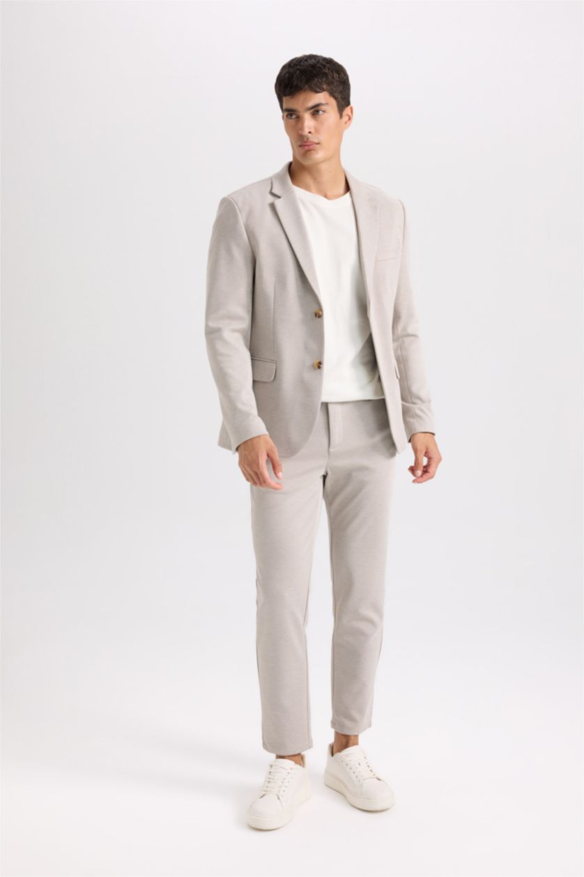 HOMME Beige Blazer Coupe Moderne