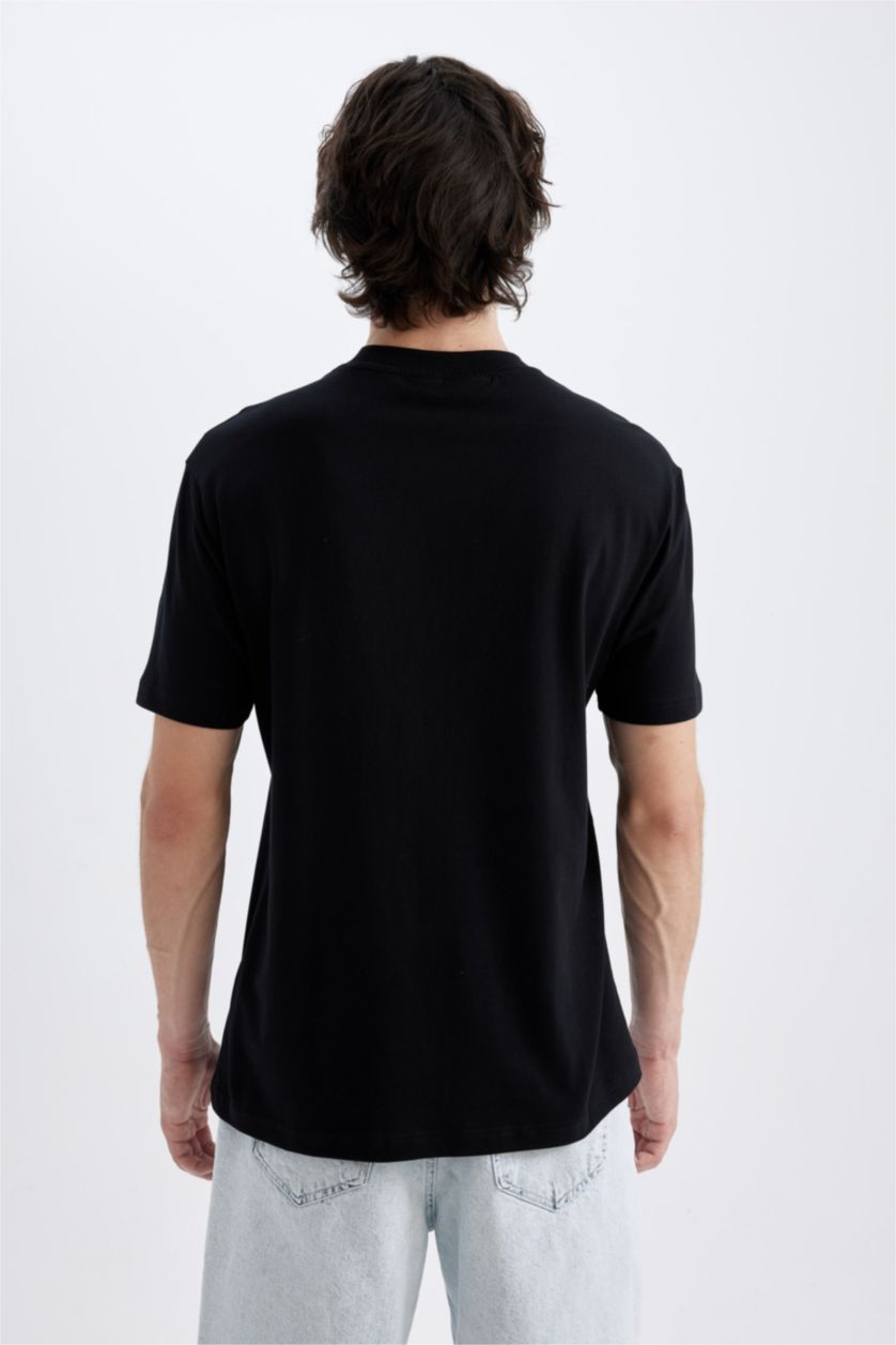 رجال أسود تى شيرت نص كم قصة عادية من هاري بوتر