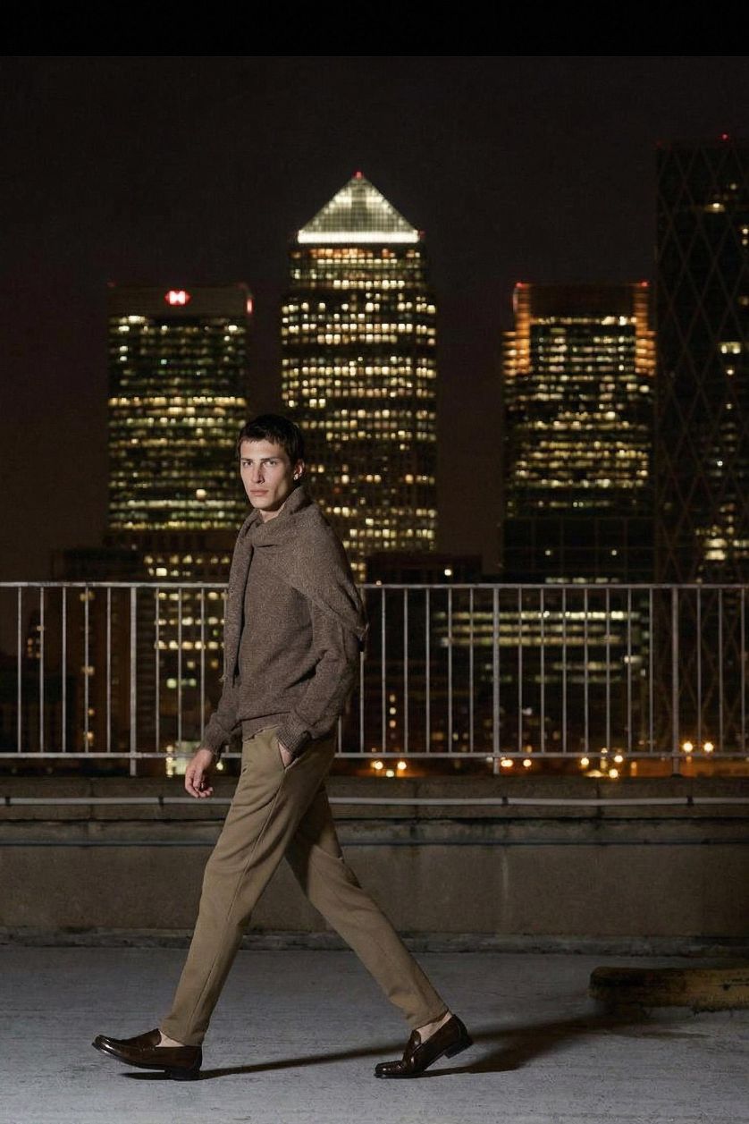 Erkek Açık Kahve Düz Paça Pantolon