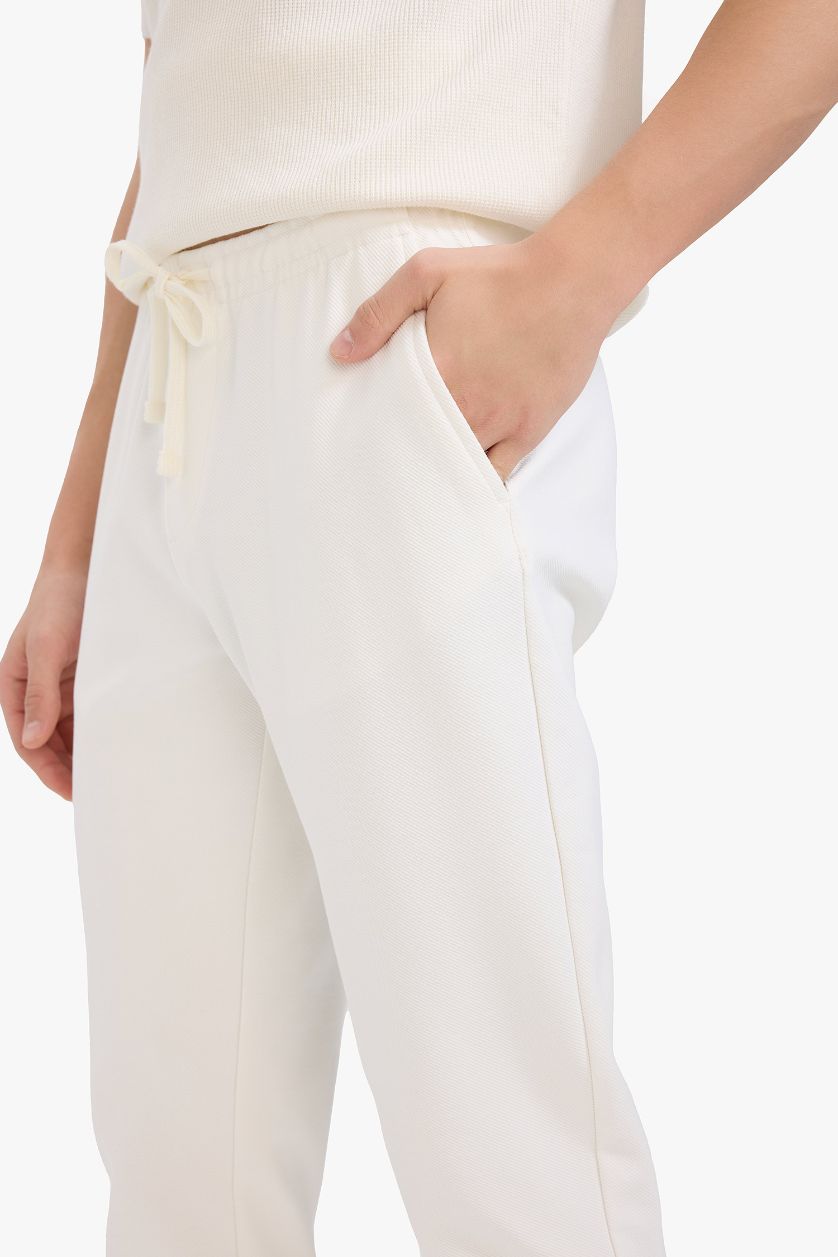 رجال بيج فاتح بنطرون جوجر شتوي سادة برجل عادي ورباط