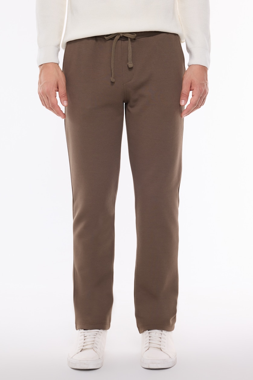 MAN Brown Regular Fit Straight Leg Trousers