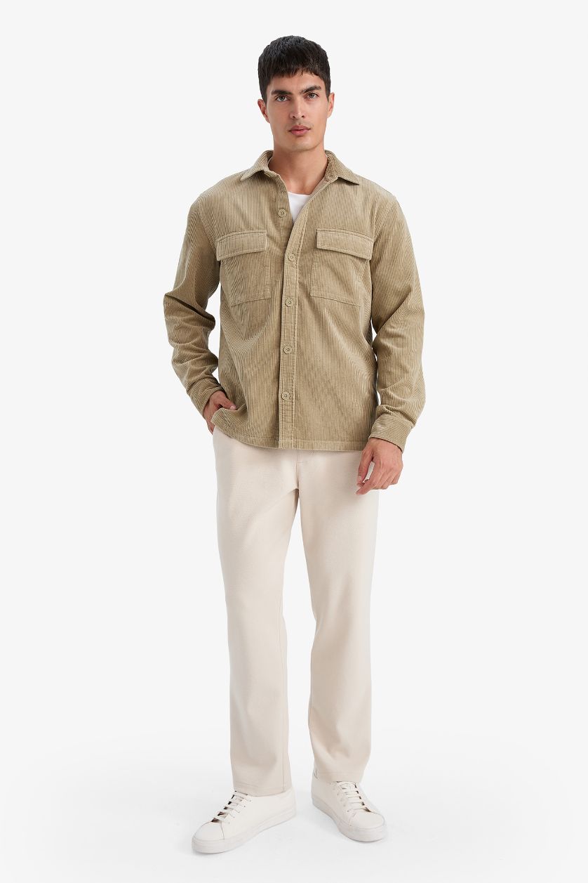 MAN Beige Straight Leg Trousers