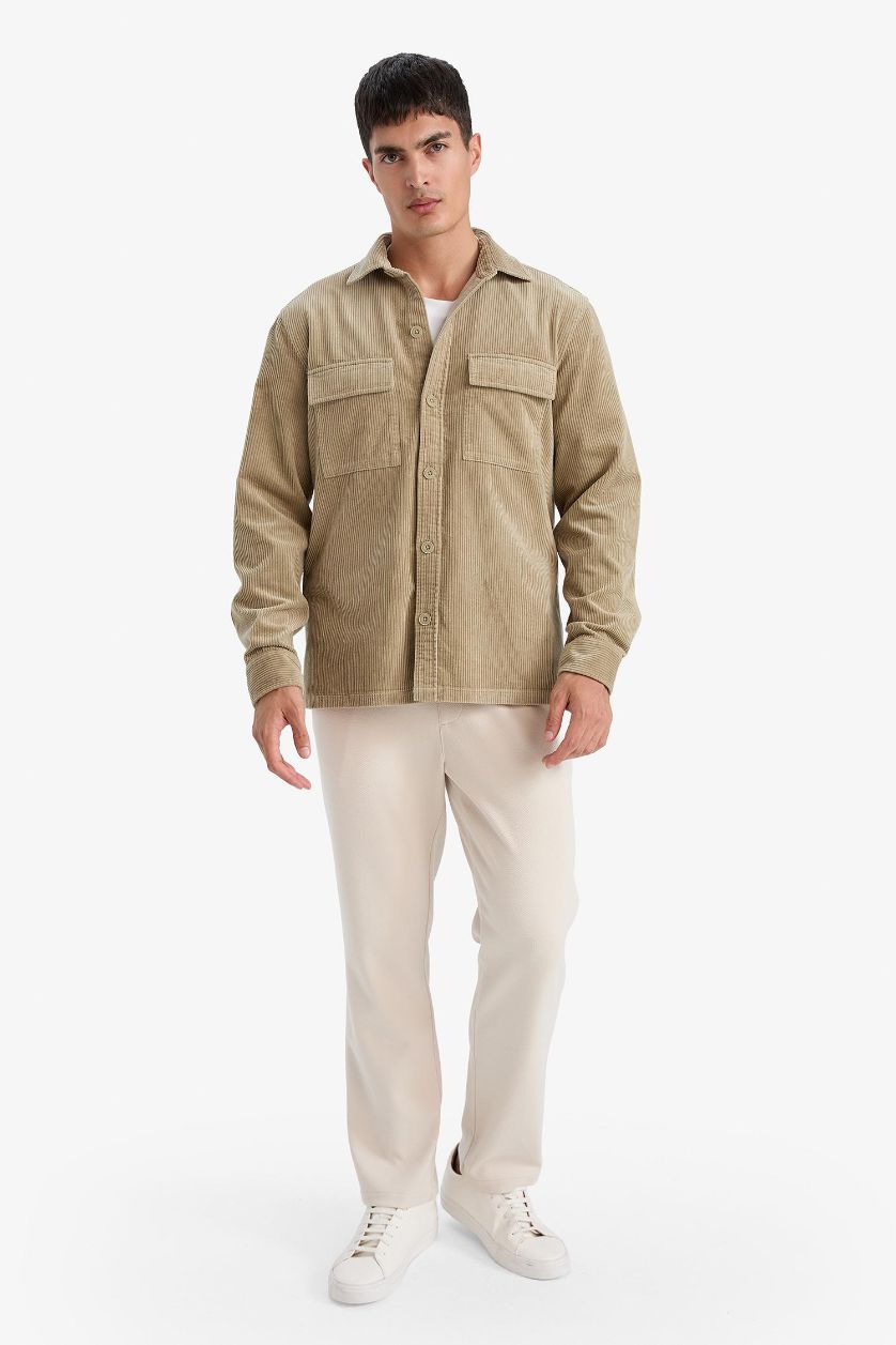 MAN Beige Straight Leg Trousers