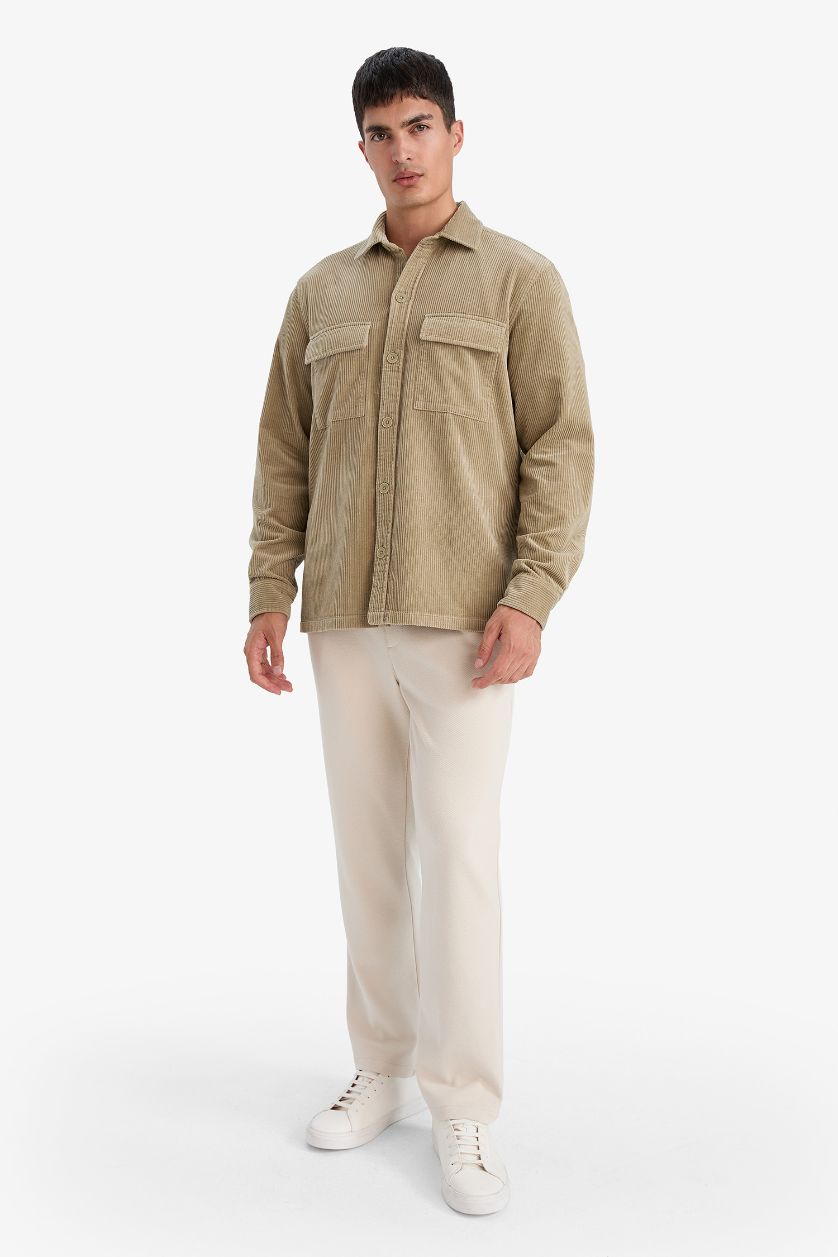 MAN Beige Straight Leg Trousers