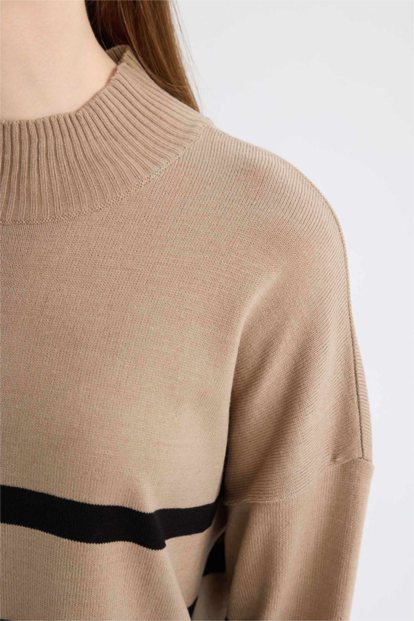 FEMME Beige Tunique Coupe Régulière Col Ras Du Cou