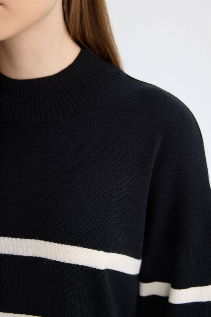 WOMAN Black Regular Fit Crew Neck Tunic