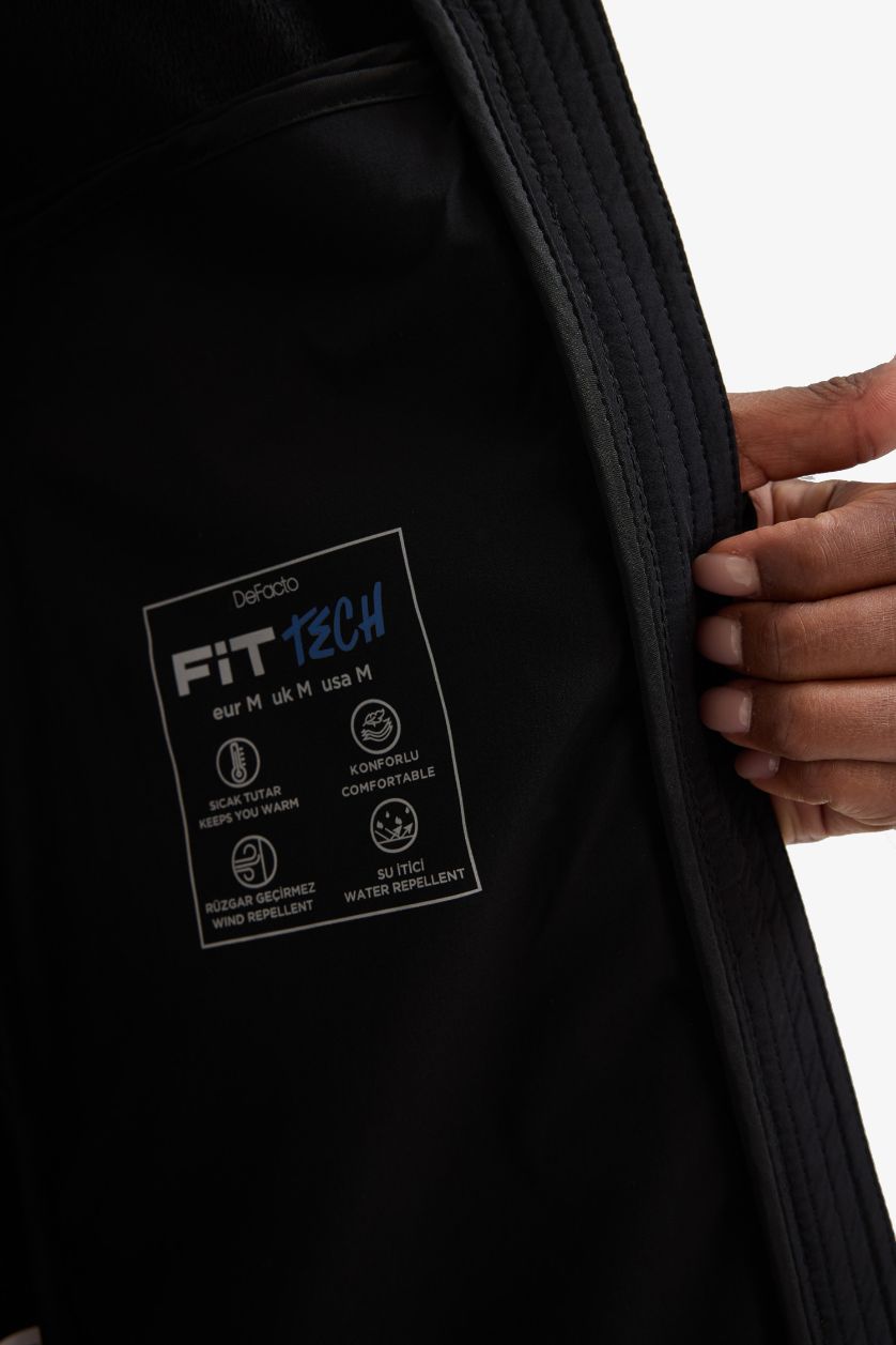 Kadın Siyah Su İtici Regular Fit Kapüşonlu Şişme Parka Mont