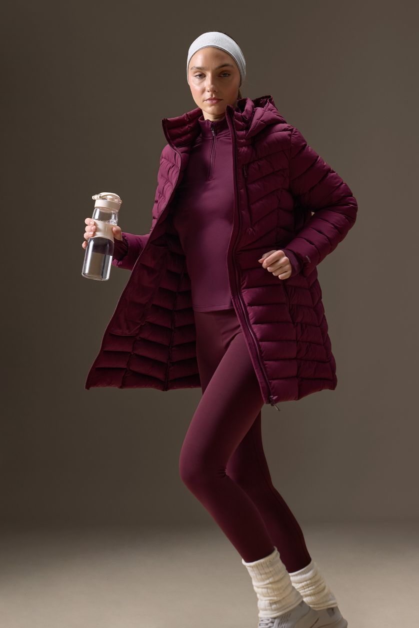 WOMAN Bordeaux DeFactoFit Regular Fit Waterproof Hooded Puffer Jacket